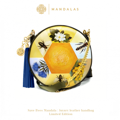 Mandala SAVE BEES / torebka skórzana