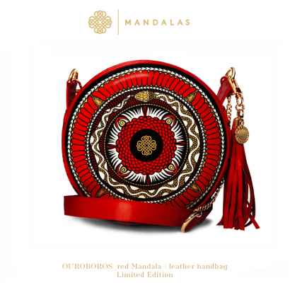 OUROBOROS_red Mandala / leather handbag