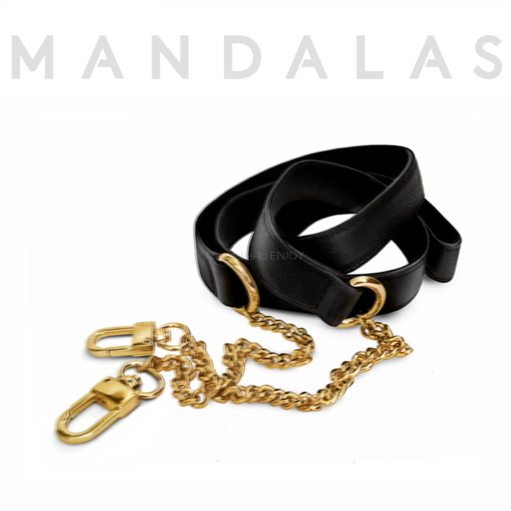 Black / Leather shoulder strap